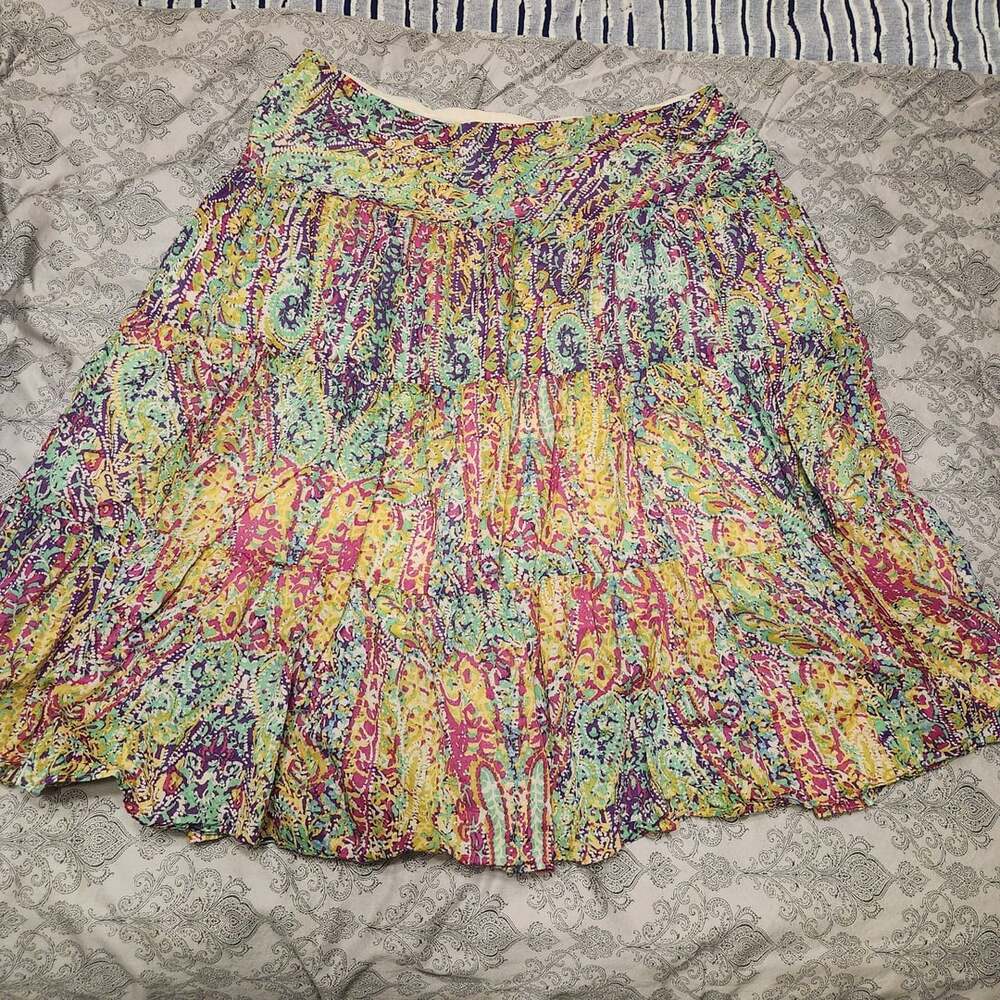 Boho Skirt Size L Paisley Tiered